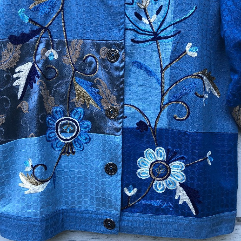 Indigo Moon Boho Embroidered Patchwork Cottagecor… - image 4